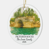 Personalized Pictured Rocks Ornament, Michigan セラミックオーナメント (左)