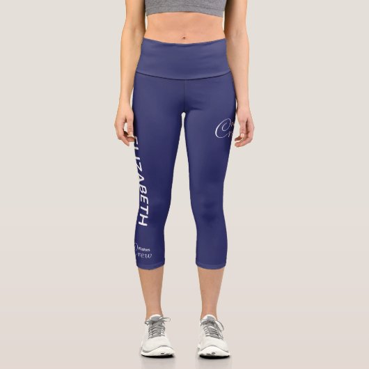 Personalized Pilates Crew Reformer / Mat Blue カプリレギンス (正面)