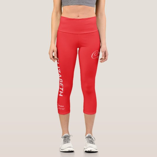 Personalized Pilates Crew Reformer / Mat Red カプリレギンス (正面)