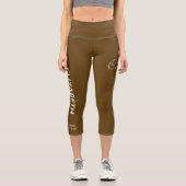 Personalized Pilates Crew Reformer Or Mat Espresso カプリレギンス (正面)