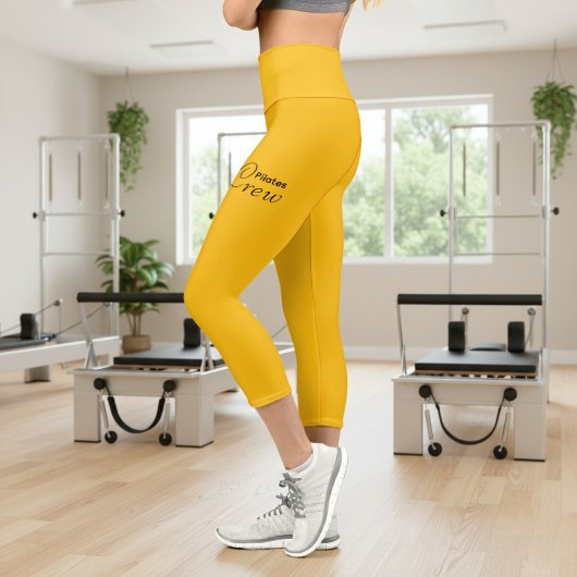 Personalized Pilates Crew Reformer Or Mat Yellow カプリレギンス