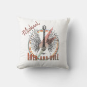Personalized pillow Rock and Roll, guitare et aile クッション (正面)