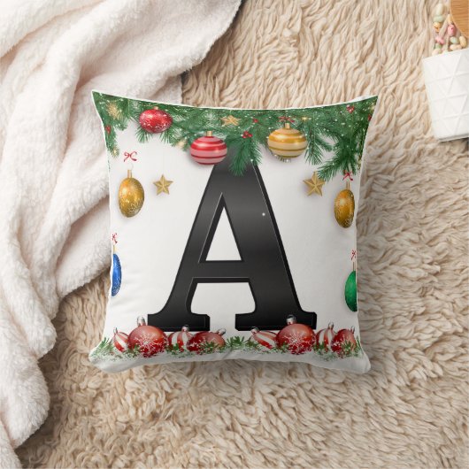 Personalized Pillow with Letter クッション (ブランケット)