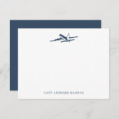 Personalized Pilot Stationery Airplane Note Cards ノートカード (正面/裏面)