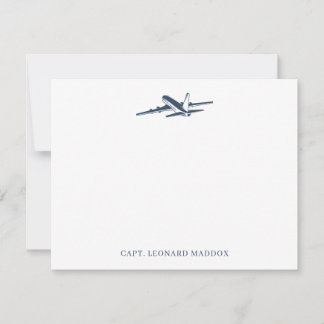 Personalized Pilot Stationery Airplane Note Cards ノートカード