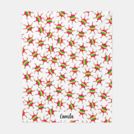 Personalized Piñata White Las Posadas Pattern  フリースブランケット
