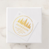 Personalized Pine Trees Return Address family name フェイバータグ (箱)