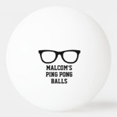 Personalized ping pong balls with funny spectacles 卓球ボール (正面)