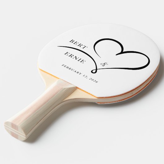 Personalized Ping Pong Paddle Wedding Custom Text 卓球ラケット (正面アングル)
