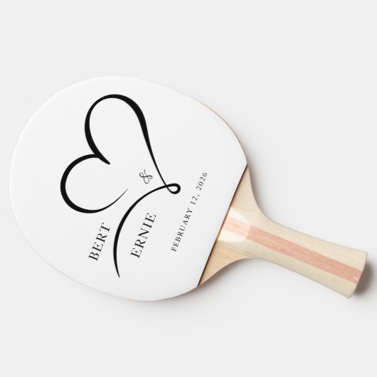 Personalized Ping Pong Paddle Wedding Custom Text  卓球ラケット (横)