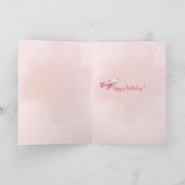Personalized Pink Airplane Birthday Card カード (内部)