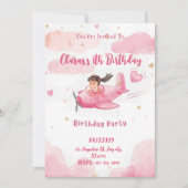 Personalized Pink Airplane Girl Birthday Invitatio 招待状 (正面)