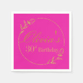 Personalized Pink and Gold スタンダードカクテルナプキン (正面)