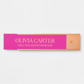 Personalized Pink and Gold Office Name Plate Moder サインプレート (正面)