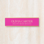 Personalized Pink and Gold Office Name Plate Moder サインプレート (正面)