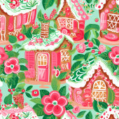 Personalized pink and green Christmas preppy towel バスタオルセット