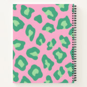 Personalized Pink and Green Leopard Print ノートブック (裏面)