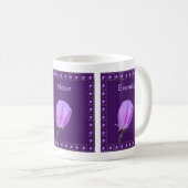 Personalized Pink and Purple Spring Blossom Floral コーヒーマグカップ (正面右)