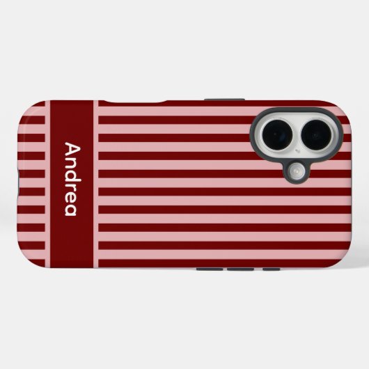 Personalized Pink and Red Stripe  Case-Mate iPhoneケース (裏面 (横))