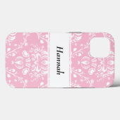 Personalized Pink and White Damask Case-Mate iPhoneケース (裏面 (横))