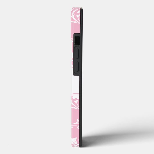 Personalized Pink and White Damask Case-Mate iPhoneケース (裏面 / 左)