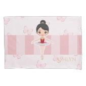 Personalized Pink Ballerina & Butterfly 枕カバー (正面左)