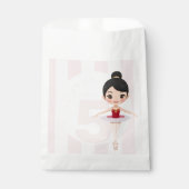 Personalized Pink Ballerina Dance Girl Party フェイバーバッグ (正面)