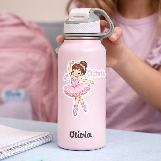 Personalized pink ballerina Stickers シール