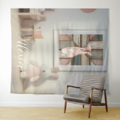 Personalized Pink Ballet Dance Studio Backdrop タペストリー (インサイチュ(横))