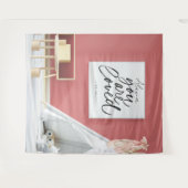 Personalized Pink Ballet Dance Studio Backdrop タペストリー (正面(横))