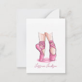 Personalized Pink Ballet Pointe ノートカード (正面)