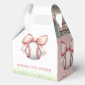 Personalized Pink Baseball Girl Birthday フェイバーボックス (正面)