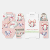 Personalized Pink Baseball Girl Birthday フェイバーボックス (見開き)