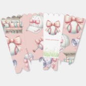 Personalized Pink Baseball Popcorn フェイバーボックス (見開き)