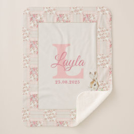 Personalized Pink Beatrix Potter Sherpa Blanket シェルパブランケット