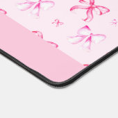 Personalized Pink Bow Coquette Cute Name Office デスクマット (コーナー)