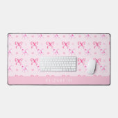 Personalized Pink Bow Coquette Cute Name Office デスクマット (キーボード&マウス)