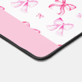 Personalized Pink Bow Coquette Cute Name Office デスクマット (コーナー)