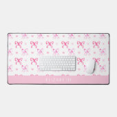 Personalized Pink Bow Coquette Cute Name Office デスクマット (キーボード&マウス)