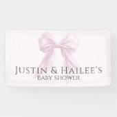 Personalized Pink Bow Girl Coquette Baby Shower 横断幕 (横)