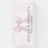 Personalized Pink Bow Girl Coquette Baby Shower 横断幕 (縦)