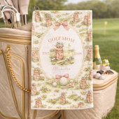 Personalized Pink Bow Golf Mom Gift ゴルフタオル