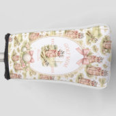 Personalized Pink Bow Golf Mom Gift ゴルフヘッドカバー (正面)