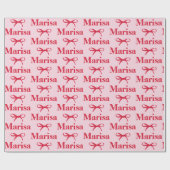 Personalized Pink Bow Name Gift  ラッピングペーパー (フラット)