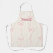 Personalized Pink Bow Name Gift Elegant Coquett エプロン (正面)