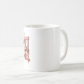 Personalized Pink Bow Name Mug, Coquette Custom Na コーヒーマグカップ (正面右)