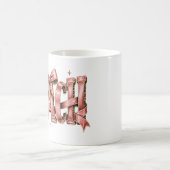 Personalized Pink Bow Name Mug, Coquette Custom Na コーヒーマグカップ (中央)