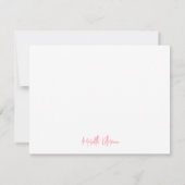 Personalized Pink Bow Thank You Note Card ノートカード (裏面)