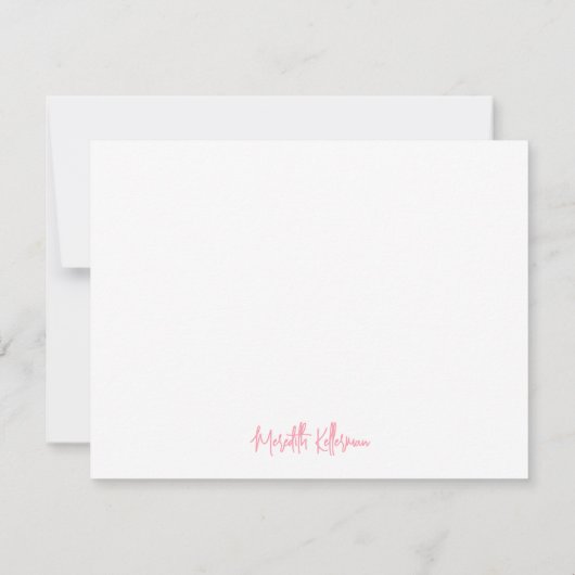 Personalized Pink Bow Thank You Note Card ノートカード (裏面)