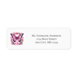 Personalized Pink Breast Cancer Awareness  ラベル